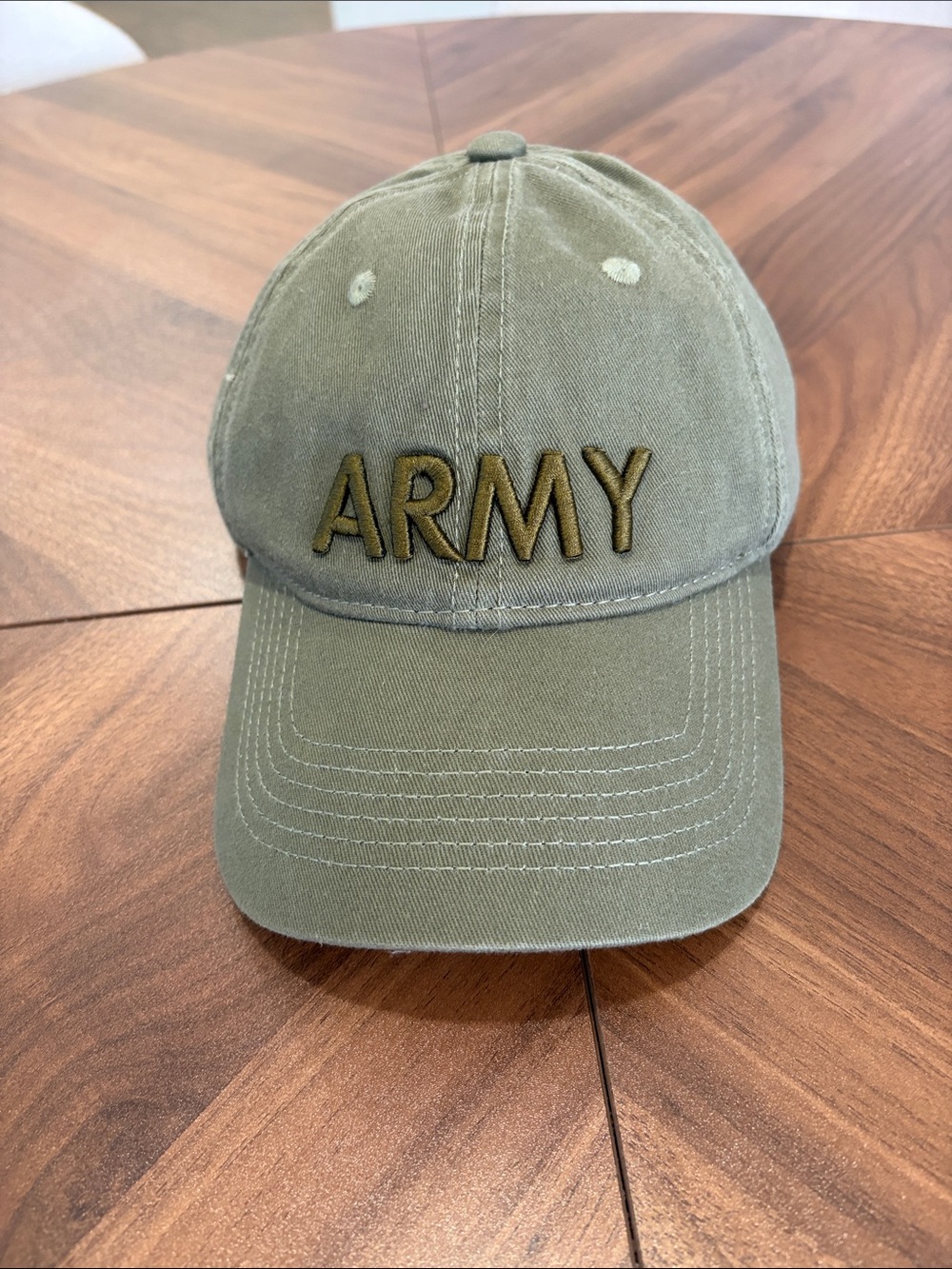 Lucky Brand Olive Green ARMY Embroidered Baseball Hat